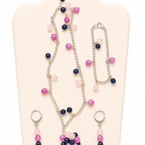 Pink and Navy Jewellery Set
