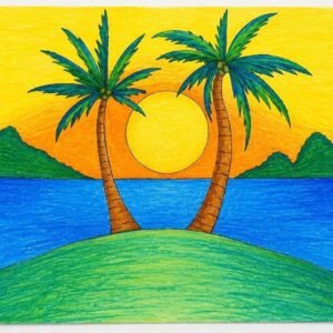 Sunset Between Palms