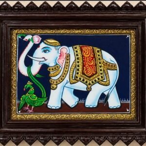 White Elephant with Peacock